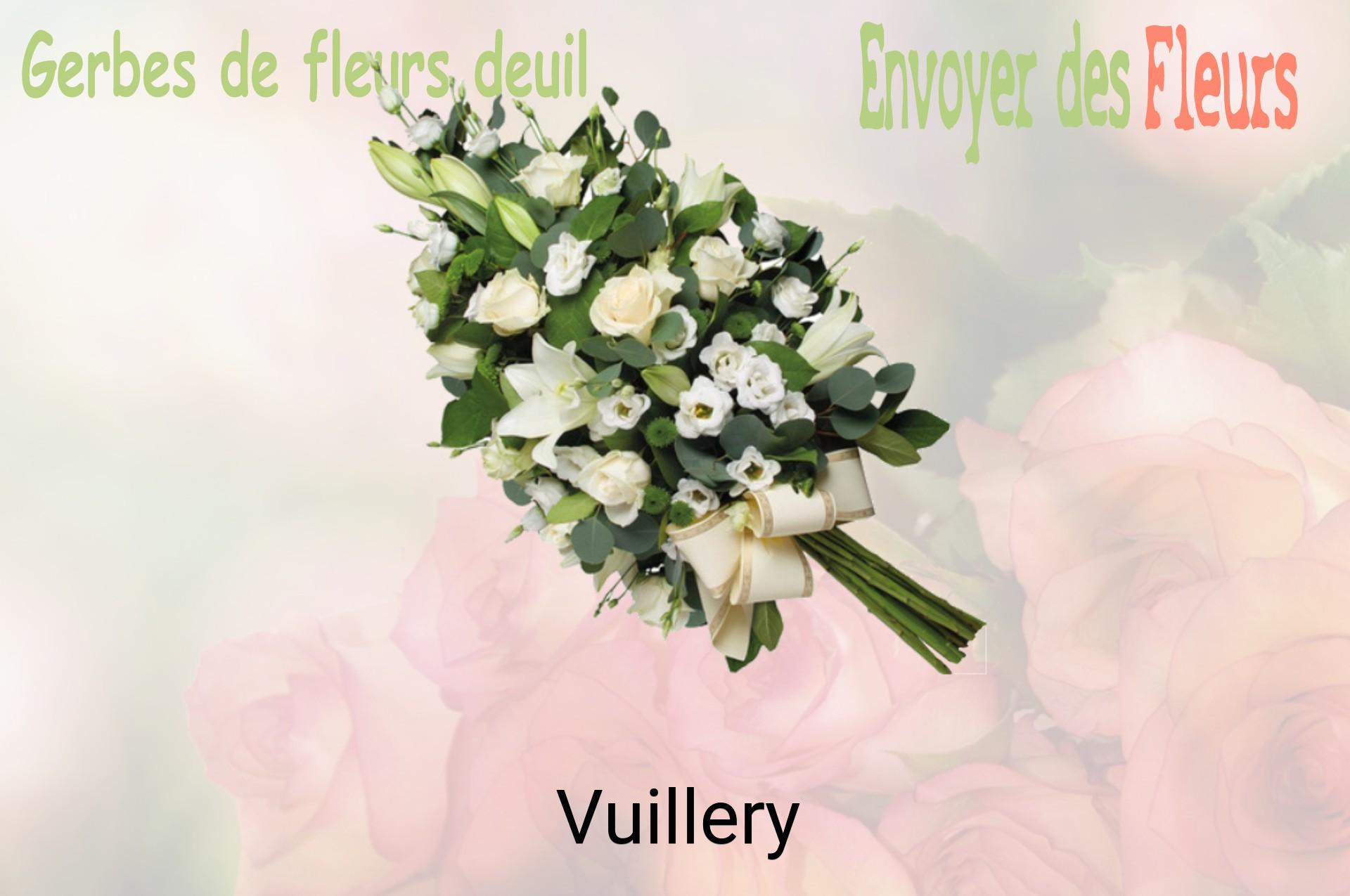 Gerbe de fleurs de deuil livrée à Vuillery
